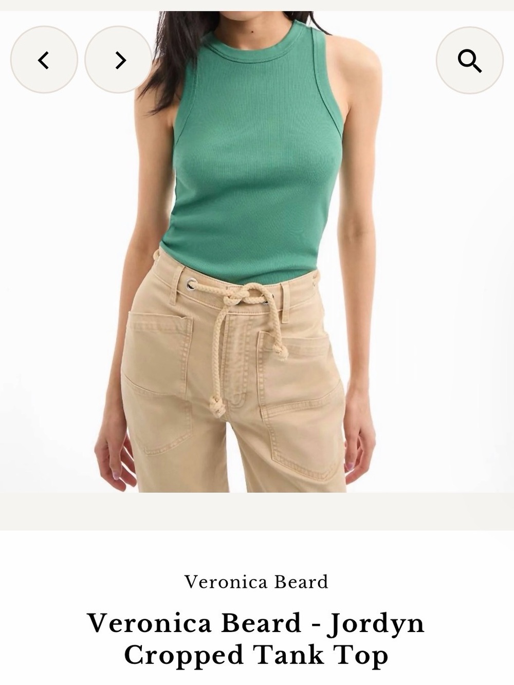Veronica Beard green cropped tank top